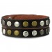 Silberdream SilberDream Nieten-Lederarmband Wickeloptik dunkelbraun Damen Leder Band LAP088N