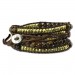 Silberdream SilberDream Lederarmband Tigerauge, Metallperlen gold Damen Leder Band LA2919B