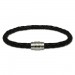 Silberdream SilberDream Leder Armband schwarz mit Edelstahl Verschluss LS1501