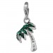 Silberdream SilberDream Glitzer Charm 3D Palme grün Zirkonia Kristalle GSC548G