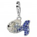 Silberdream SilberDream Glitzer Charm Fisch Zirkonias blau ICE GSC001