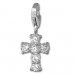 Silberdream SilberDream 925 Charm Kreuz weiß Armband Anhänger FC205W
