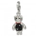 Silberdream SilberDream Glitzer Charm Bär schwarz Zirkonia Kristalle 925er GSC504S