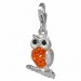 Silberdream SilberDream Glitzer Charm Eule orange Zirkonia Kristalle GSC505O