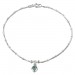 Silberdream SilberDream Fußkette Herz 23cm Zirkonia hellblau Silber SDF2023H Räumungsverkauf